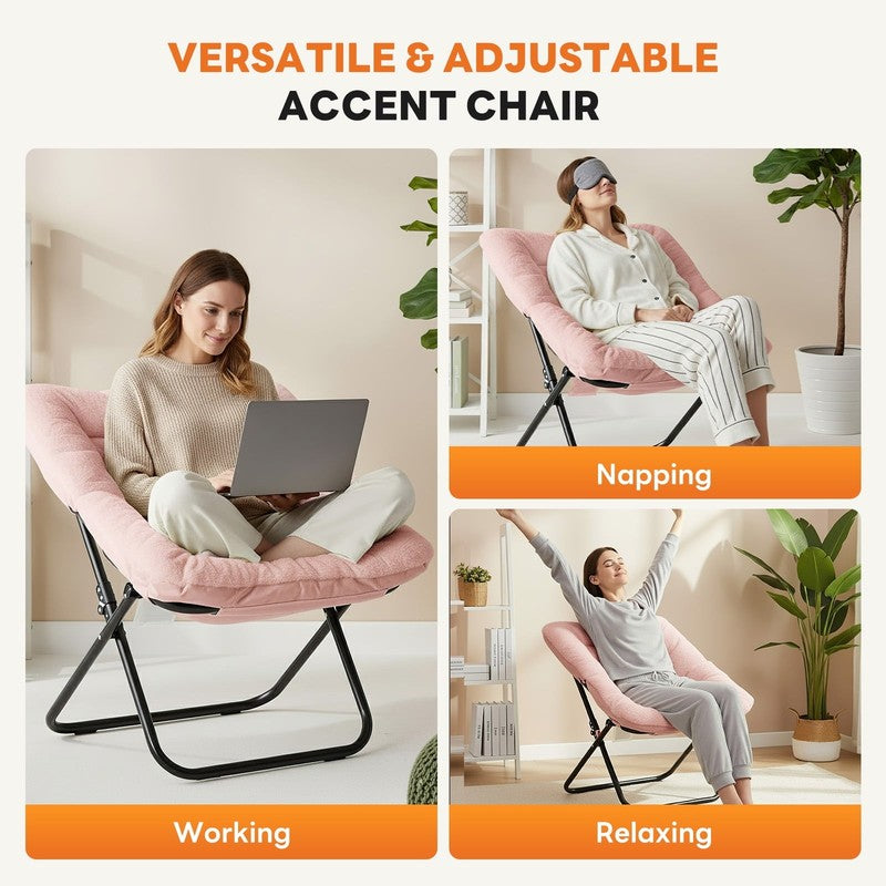 Comfy Chair for Adults, Soft Faux Fur Folding Lounge for Bedroom Living Room Dor6