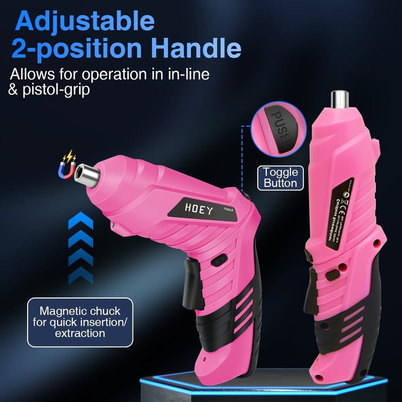 47-in-1 Cordless Electric Screwdriver LED USB Dual Position Handle Home DIY4