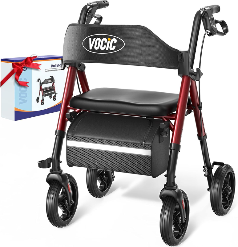Walkers for Seniors, Z21 Rollator Walker with Seat Supports 350Lb, 8" Big Wheels9
