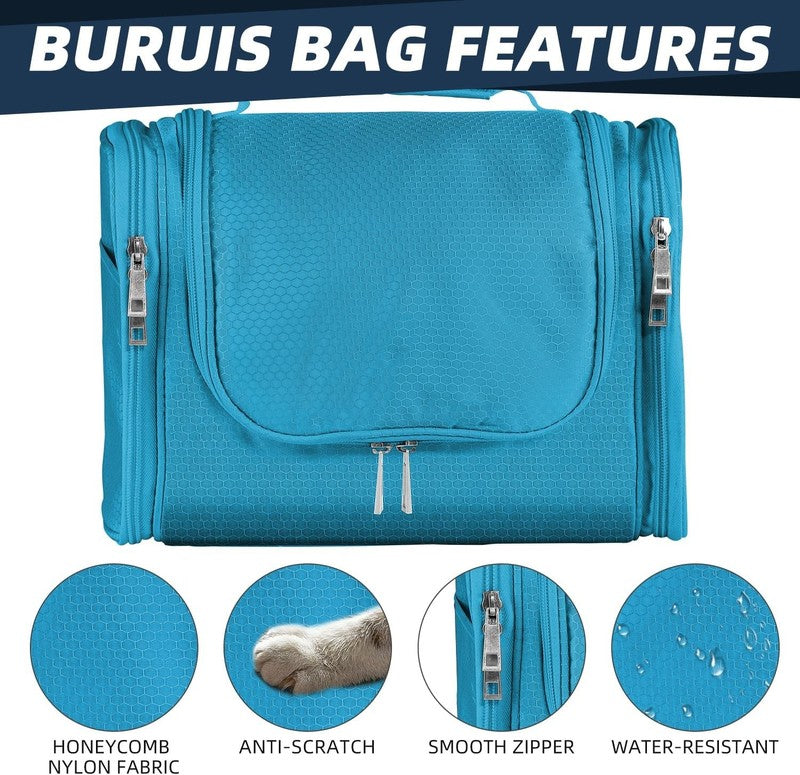 Large Hanging Toiletry Bag Travel Dopp Kit Water-Resistant Light Blue4