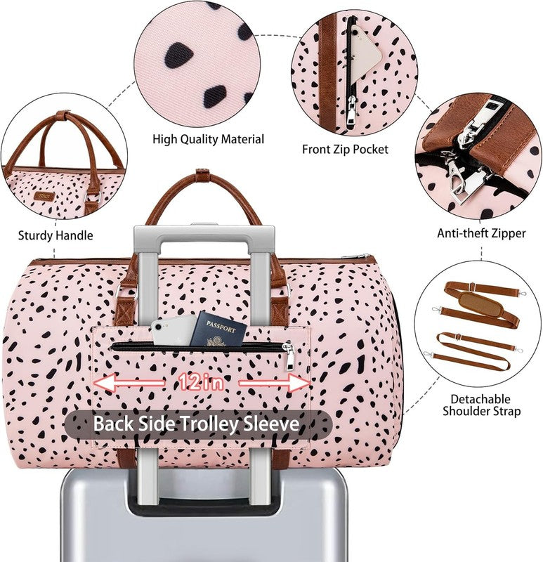 2in1 Garment Duffle Bag Shoe Compartment 4Pc Set Travel Carry On3