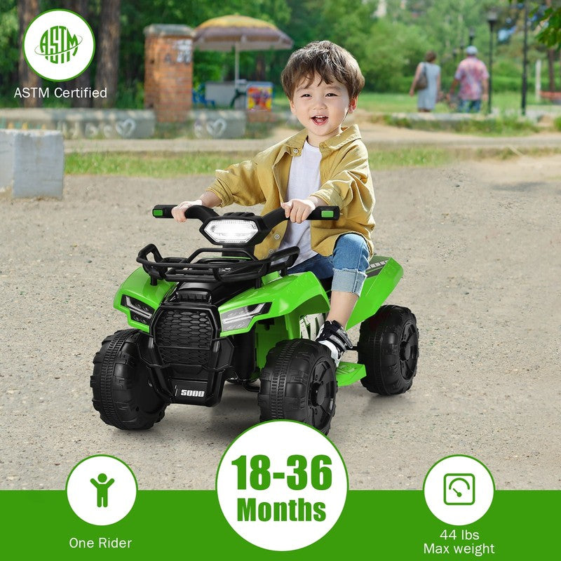 6V Kids ATV Quad Electric Ride on Car Toy Toddler with LED Light MP3 Green5