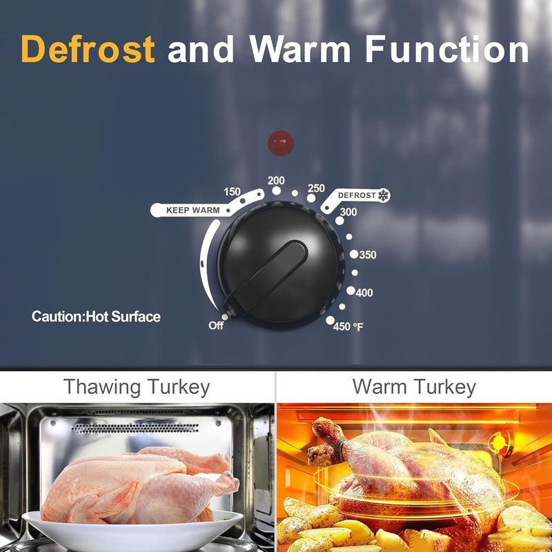 20Qt Electric Roaster Oven Stainless Steel Blue 24Lb Turkey Removable Rack6