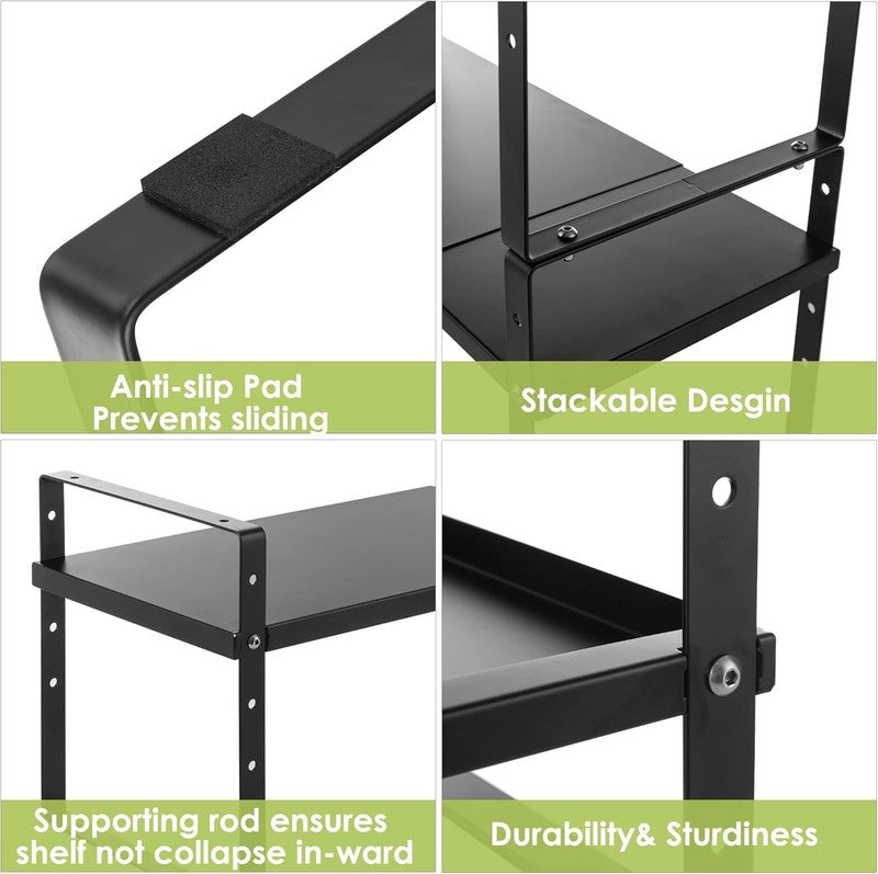 Expandable Cabinet Shelf Organizer 2 Pack Stackable Adjustable Kitchen5