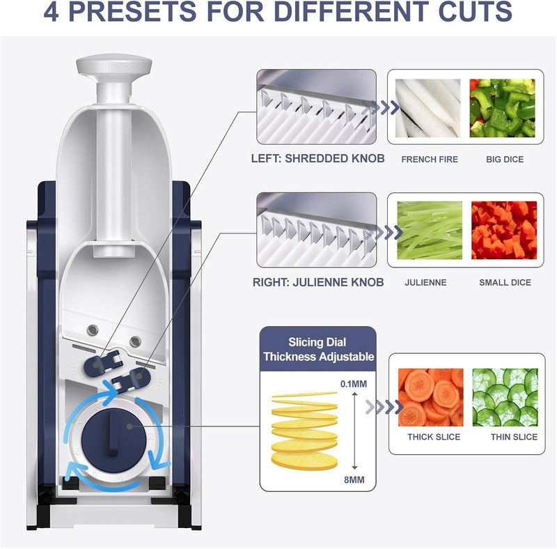 Safe Mandoline Slicer for Kitchen, Potato Slicer, All in 1 Vegetables Slicer and2