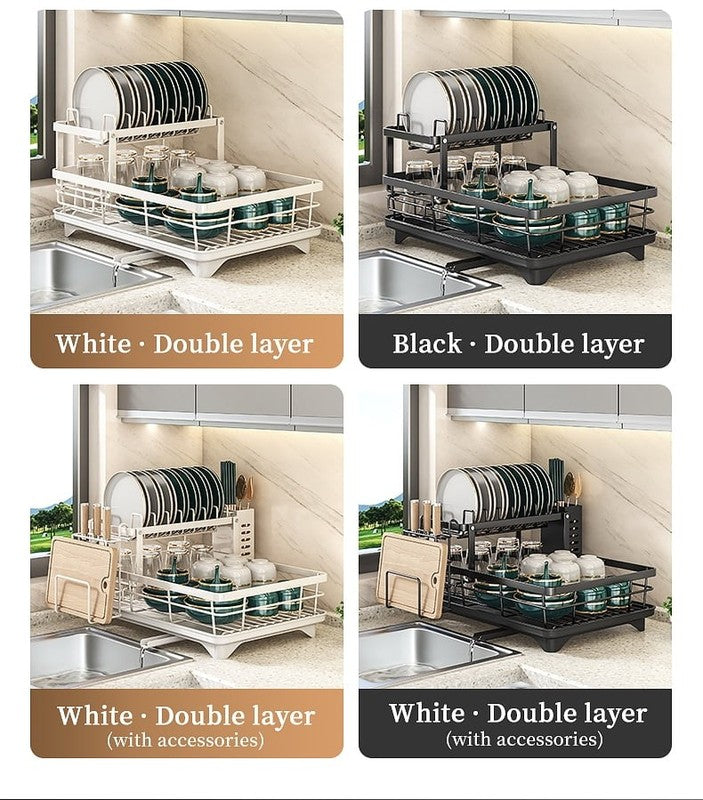Dish Drying Rack- Space-Saving Dish Rack, Dish Racks for Kitchen Counter, Stainl3