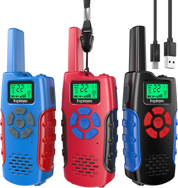 Kids Walkie Talkies 3 Pack Rechargeable Toy Radios Long Range 3 12 Gift7