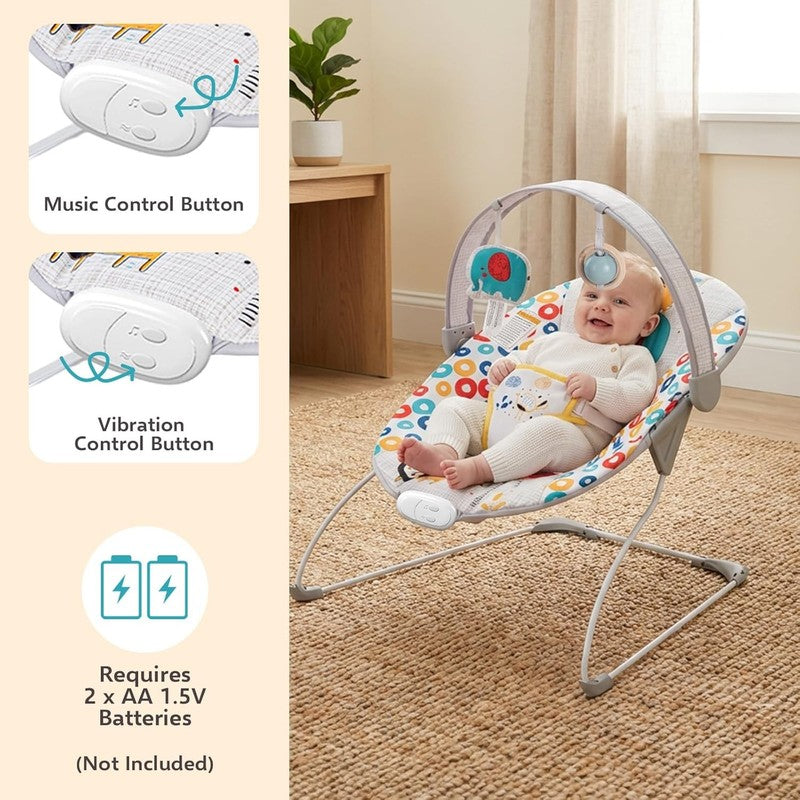 Baby Bouncer Infant Seat w/ Music Portable Adjustable 0 6M 6 20lbs5