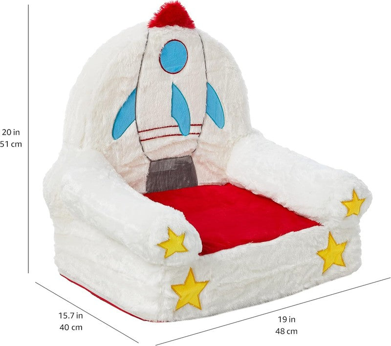 Children'S Plush Toddler Chair, Rocket, Multicolor2