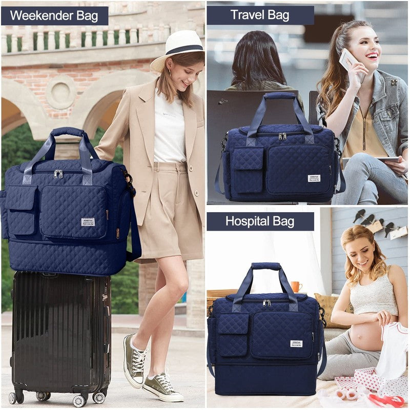 Travel Duffle Bag Weekender Bags for Women with Shoe Compartment Carry on Overni2