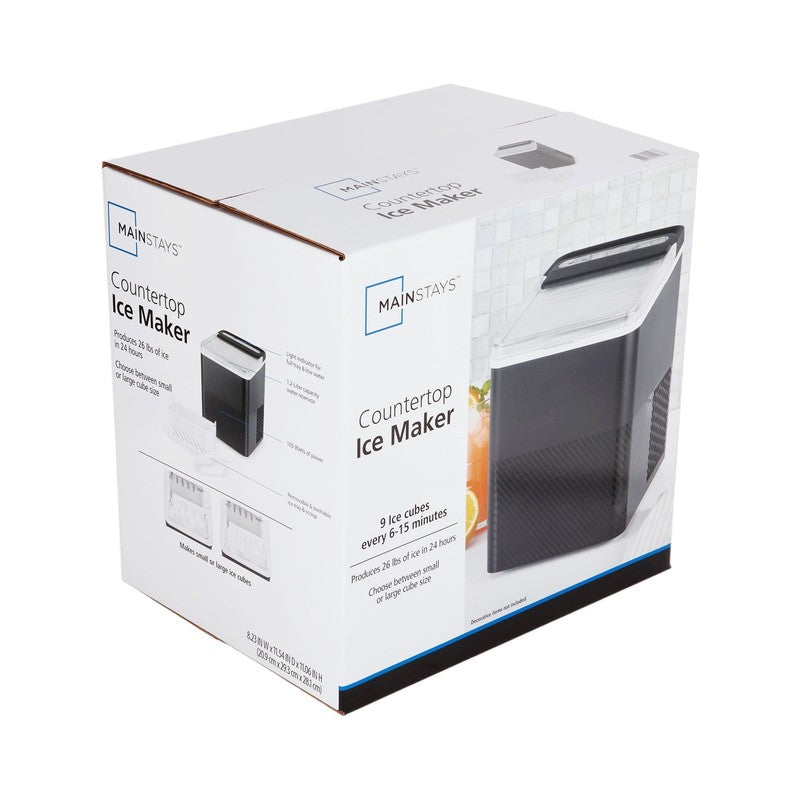 Countertop Ice Maker, Rich Black, 9 Bullet Cubes, 2 Ice Sizes, 26 Lbs/24H with R11