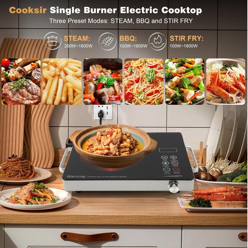 3500W Portable Electric Cooktop Single Burner Induction Hot Plate 110V3