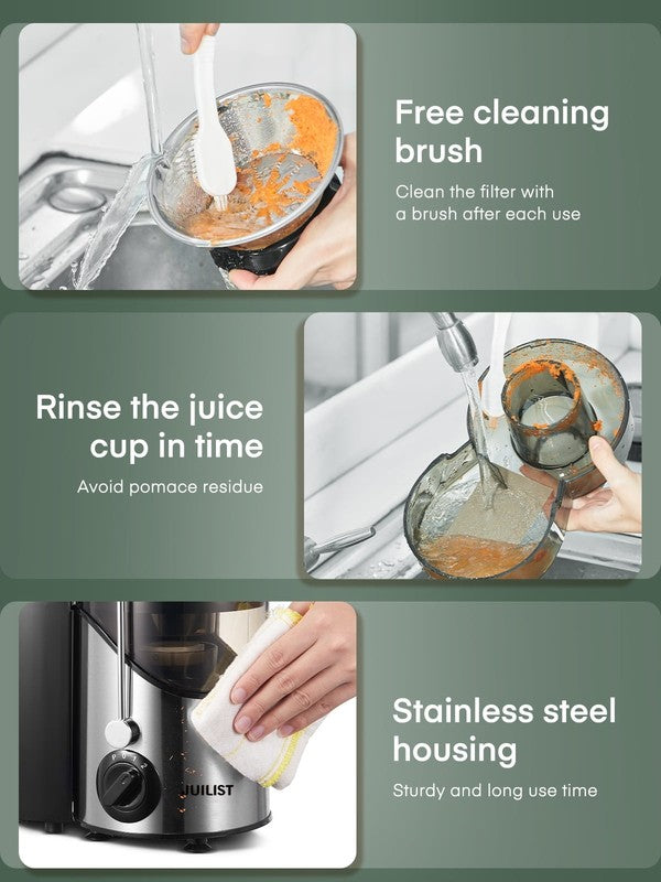 Juicer Machine Easy Clean 3" Wide Feed Chute Fruit Vegetable Extractor Silver2