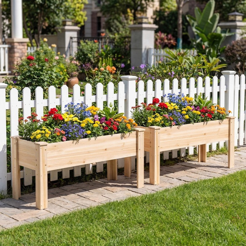 Raised Garden Bed Elevated Planter Box Wood for Vegetable Flower Herb3