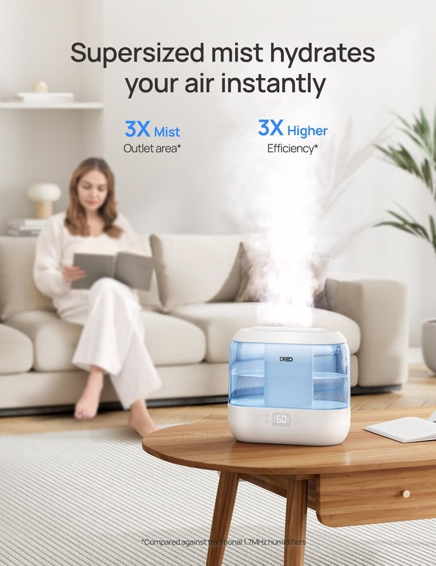 Humidifier 4L Cool Mist Top Fill Ultrasonic w/ Diffuser Nightlight 32H Quiet2