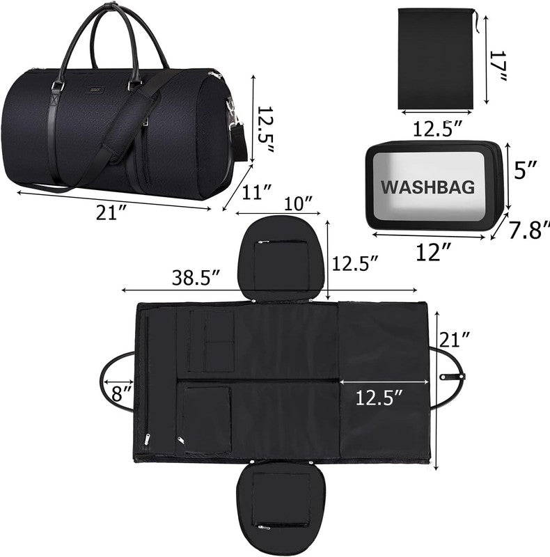 2in1 Garment Duffle Bag 3Pc Set Hanging Suit Travel Carry On4
