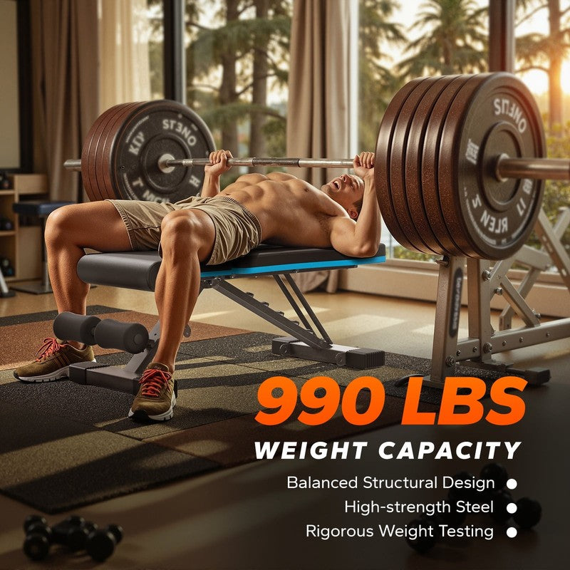 Adjustable Weight Bench Foldable Home Gym 990Lbs Strength Training5