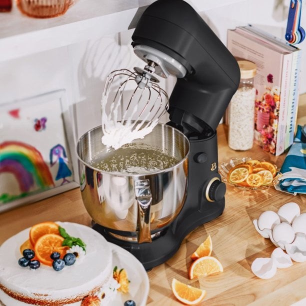 Beautiful 5.3 QT Stand Mixer w/ Flat Beater, Dough Hook by Drew Barrymore Black2