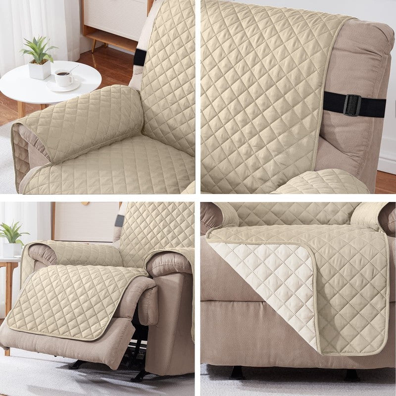 Reversible Recliner Chair Cover Khaki 25" Washable Slipcover for Pets & Kids6