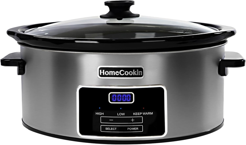 8Qt Digital Programmable Slow Cooker Timer 10+ Servings Keep Warm Low High0