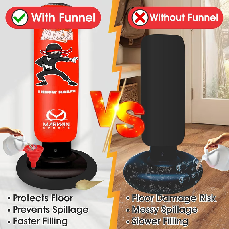 5 in 1 Inflatable Punching Bag 63" Karate Set w Gloves for Kids 4 125