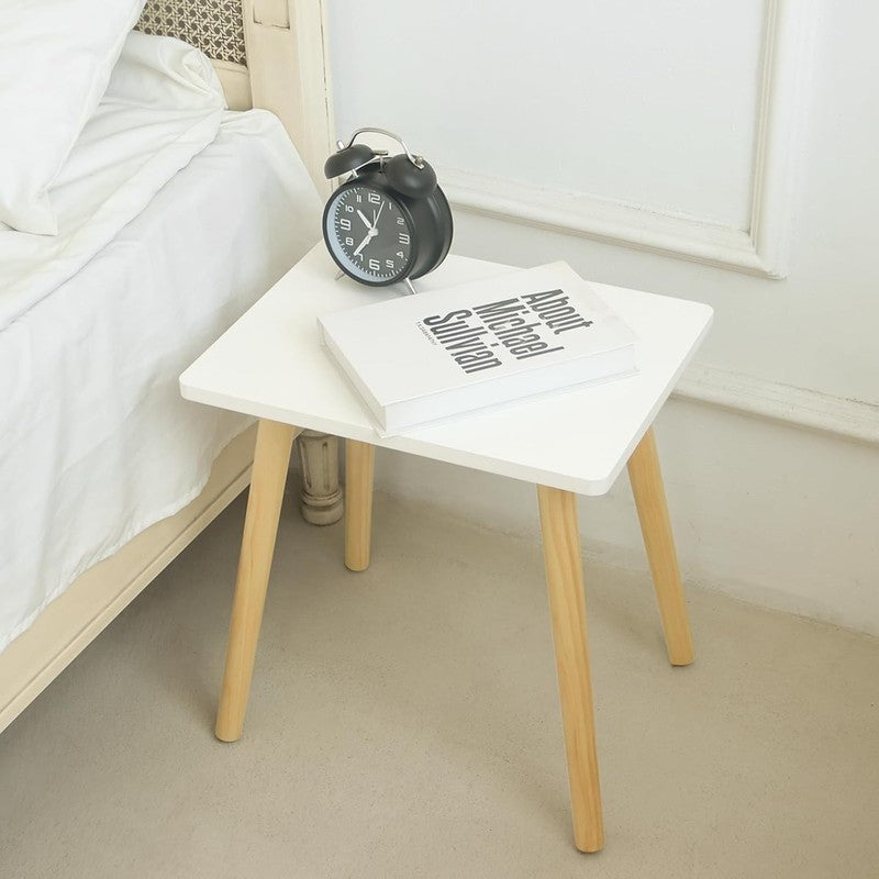 Small White Side Table End Table Modern Wood Nightstand for Bedroom Office4