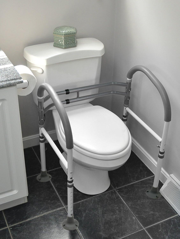 Medical Deluxe Adjustable and Foldable Toilet Safety Frame, Bathroom Handrail As5