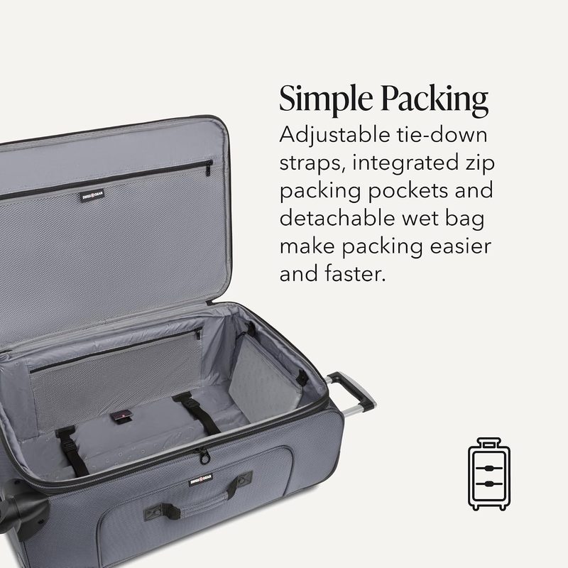 Sion Large Checked Softside Expandable Spinner Travel Suitcase Dark Grey2