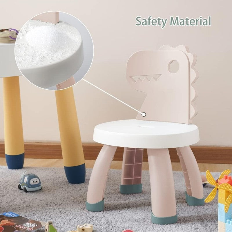 Toddler Dino Chair Plastic Kids Chair Ergonomic Step Stool Indoor Outdoor Pink8