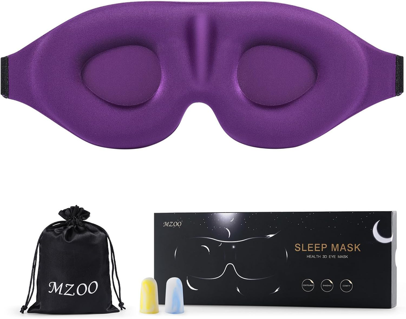 Luxury 3D Sleep Mask Side Sleepers, Zero Pressure, Light Blocking Purple10
