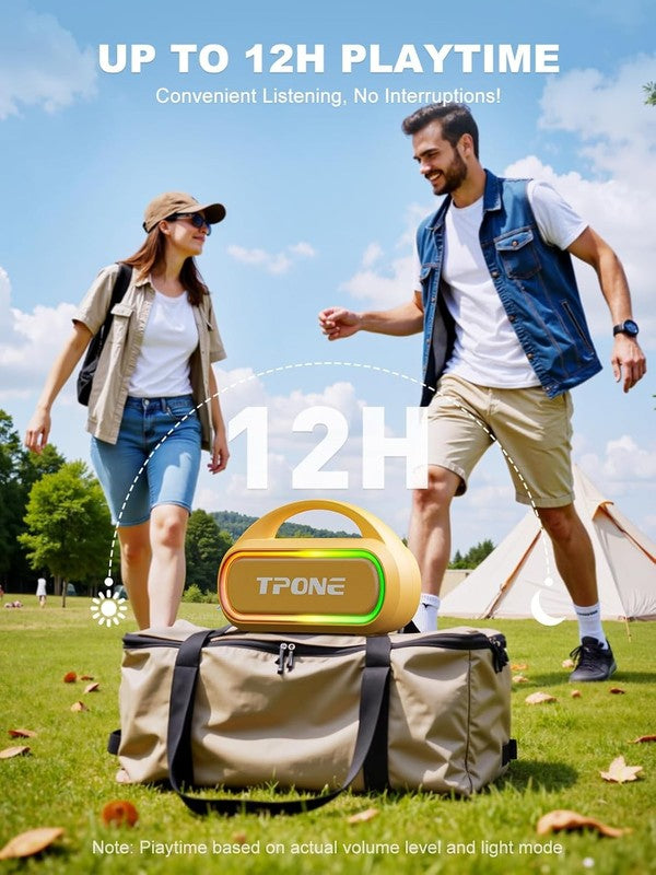 30W Bluetooth Speaker, IPX5 Waterproof, 12H Playtime, TWS, Light, Peach Fuzz2