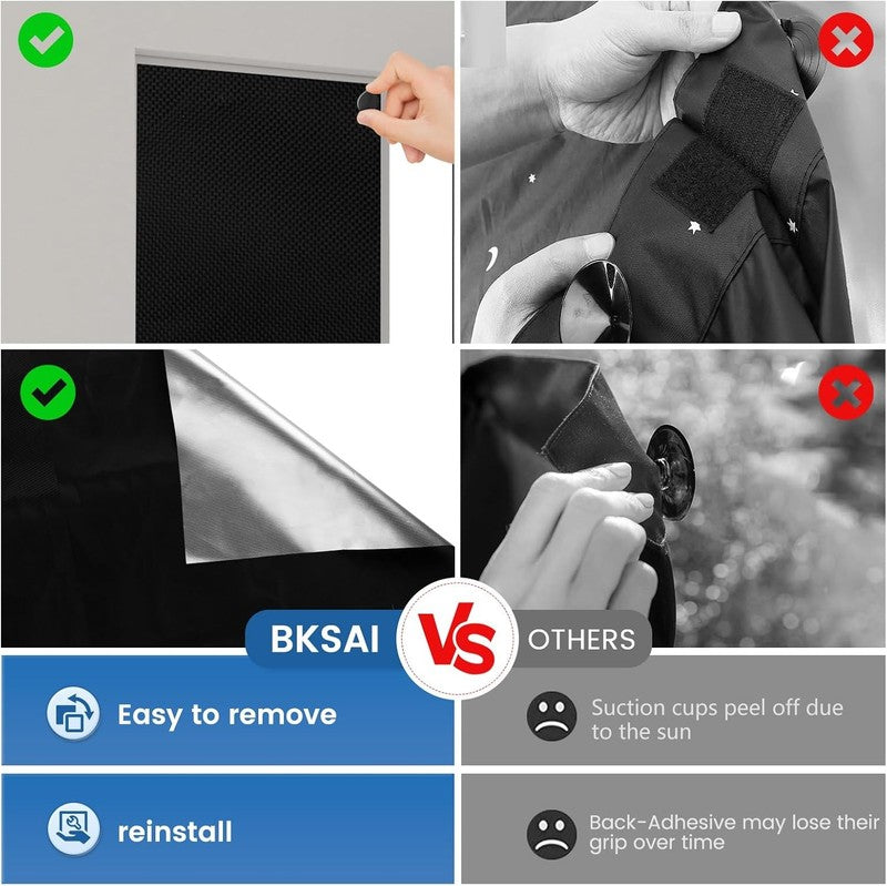 100% Blackout Window Cover, Portable Magnetic Blackout Shades for Window, Black 8