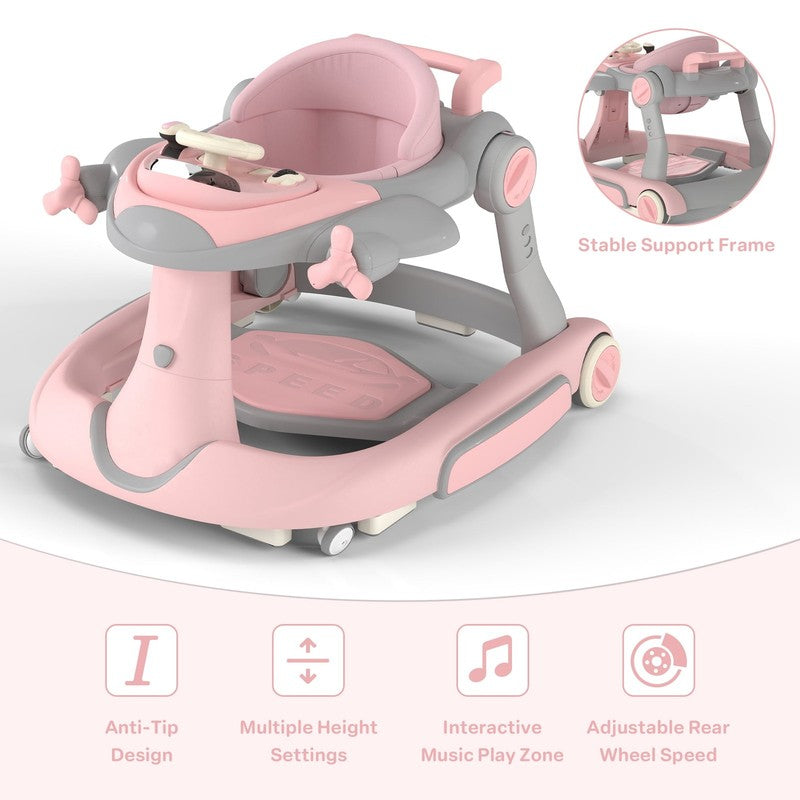 5-In-1 Musical Baby Walker with Wheels, Foldable Baby Walker for Boys Girls, Pin1