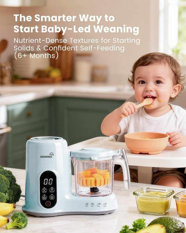 Baby Food Maker Steamer Blender Grinder One-Step Auto Cooking Blue3