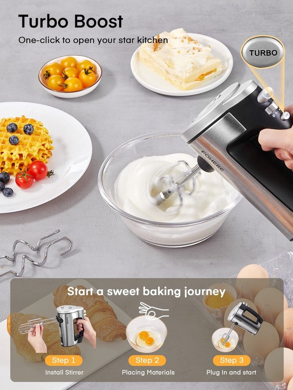 Hand Mixer Electric 6 Speed 300W Turbo Kitchen Handheld Mixer Self-Control Speed1