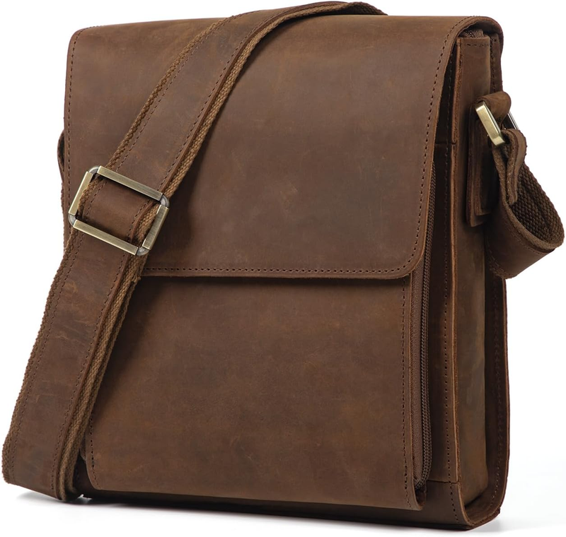 Leather Messenger Crossbody Bag Men Work Business Casual Adjustable Strap9