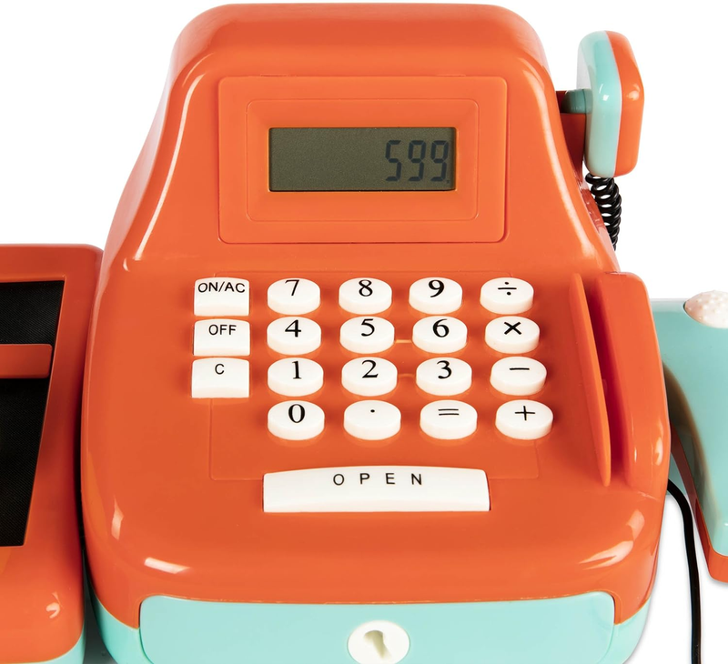   Interactive Kids Cash Register with Scanner & Sounds   26 Piece Pretend Play S7