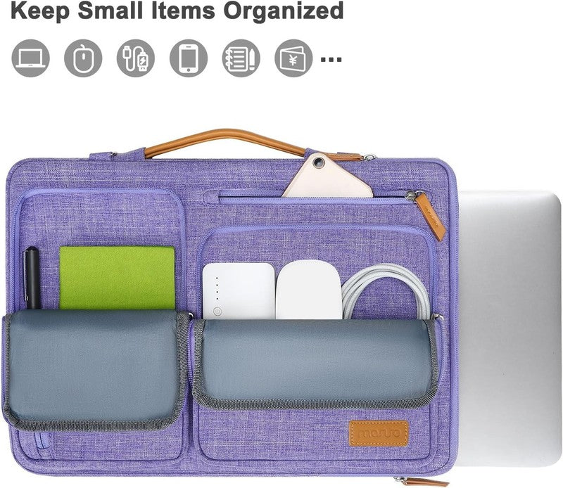 15.6 Inch Laptop Shoulder Bag 360 Protective Messenger 4 Zipper Pockets3