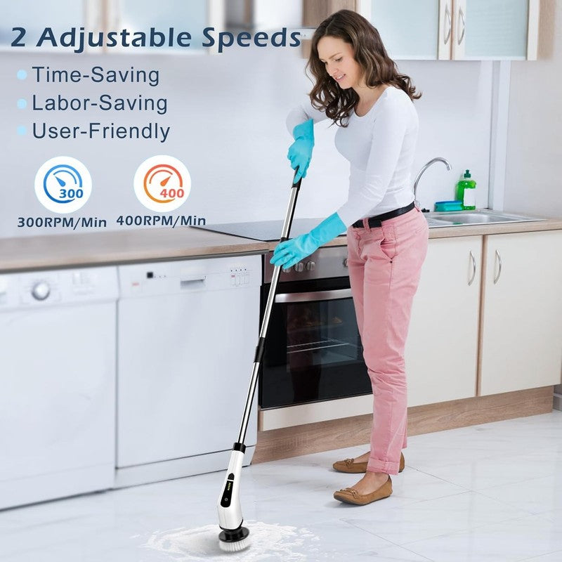 Electric Spin Scrubber, Cordless Cleaning Brush Scrubber for Home, 8 Replaceable4