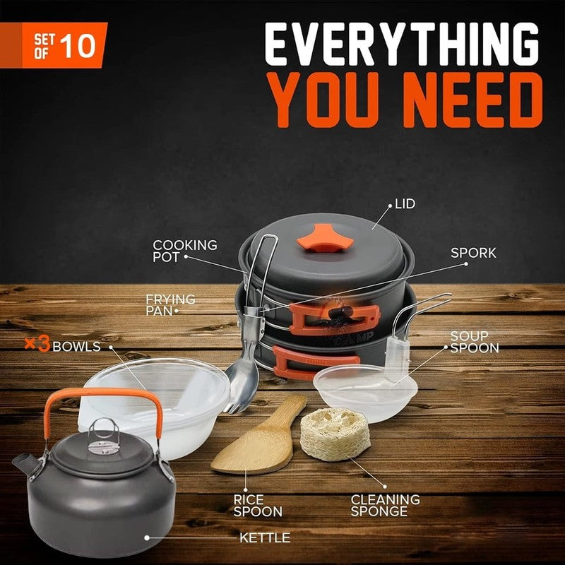Camping Cookware Set Camping Gear Non Stick Cooking Equipment Lightweight Stacka8