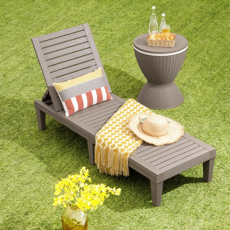 Patio Outdoor Chaise Lounge Chair Recliner W/ Adjustable Backrest Brown7