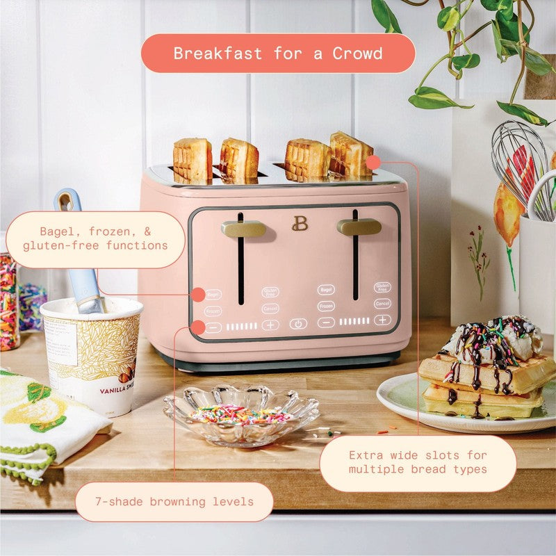 4-Slice Toaster with Touch-Activated Display, Rose by Drew Barrymore2