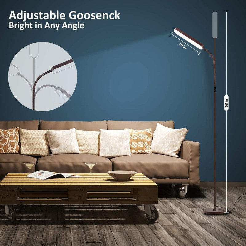 Led Floor Lamps with 15W/1000Lm Bright LED Floor Lamp with Stepless Adjustable 34