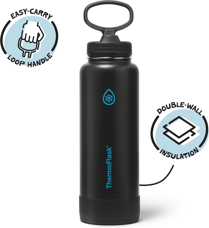 40oz Insulated Water Bottle Stainless Steel Spout Lid Leakproof Hot Cold1