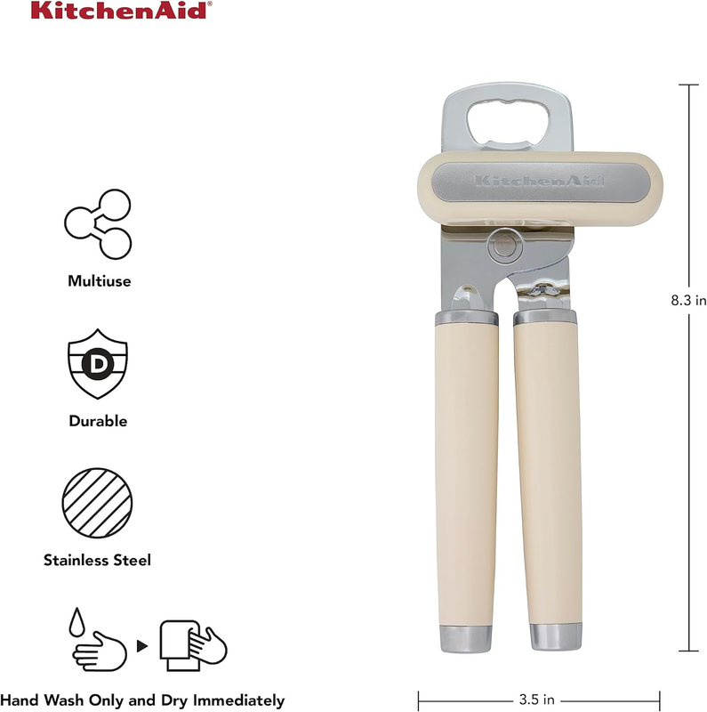 KitchenAid Classic Can Opener Bottle Opener Stainless Steel Almond Cream1