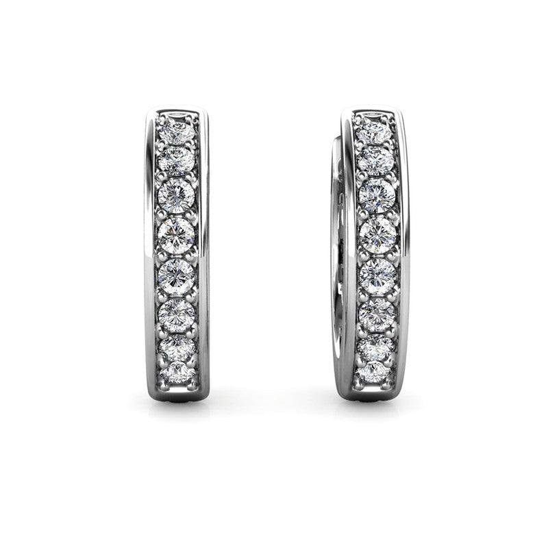 Skye 18K White Gold Plated 12Mm Hoop Earrings with Crystals Gift for Women6