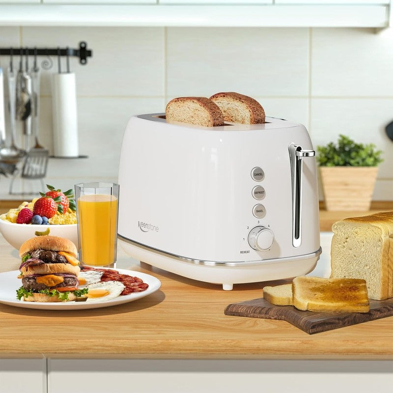 Retro 2 Slice Toaster White - Wide Slot, 6 Browning, Reheat, Defrost, Bagel5
