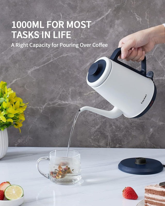 Gooseneck Electric Kettle 1L 1000W Stainless Steel Auto Shut Off White6