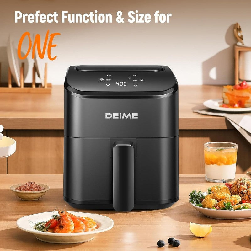 3Qt Small Air Fryer Digital Compact Nonstick Dishwasher Safe Quiet Black6