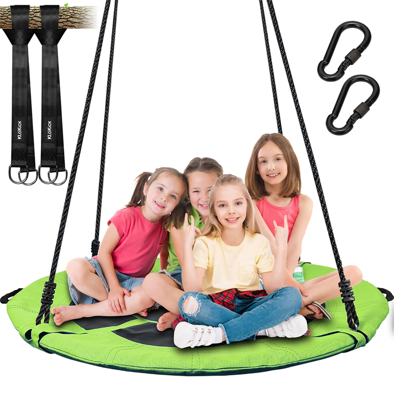 700Lb Saucer Tree Swing for Kids Adults 40" Waterproof Frame Includes 2 Tree Han6